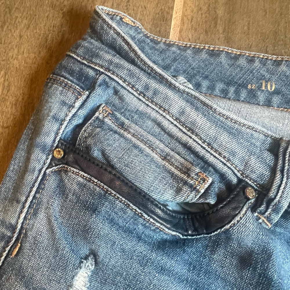 WHBM jeans with leather detail - Picture 3 of 6